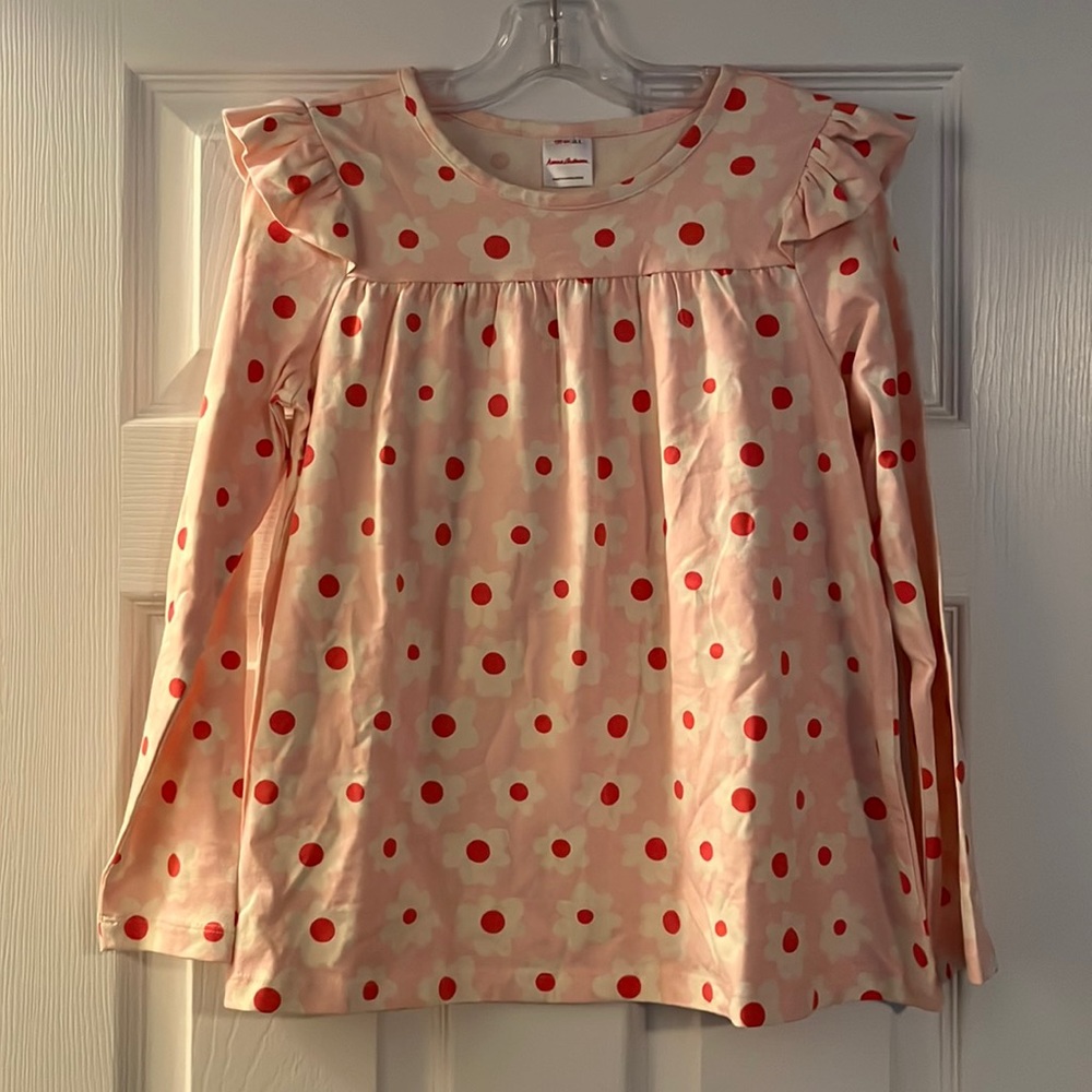 Never worn… Light pink flower tunic top with ruffles